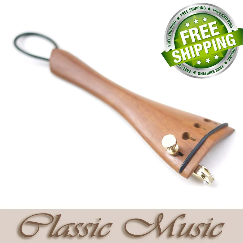 

Boxwood Tailpiece for Viola (15' - 16.5'), with one gold plated fine tuner on E string,Freeshipping
