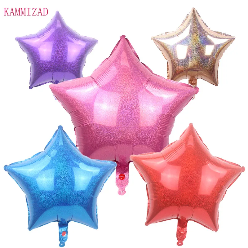 

Wholesale 50pcs/lot 18inch laser star Foil balloons Birthday Festival wedding Party Decoration Supplies air-filled globos