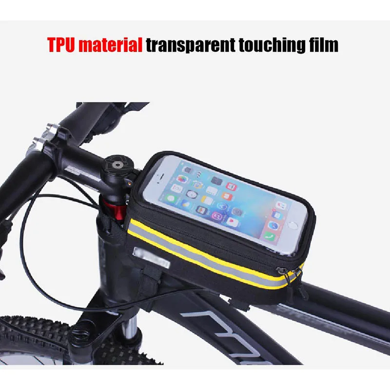 Bicycle Phone Bag Case Touch Screen Waterproof Bike Frame Front Tube Storage Bag Pouch Case for iPhone Samsung 3.5-6 inch Phones (7)