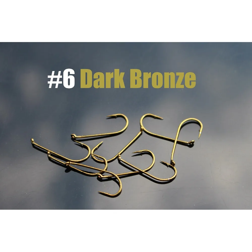 Tigofly 50 pcs/lot Bronze Color Fly Tying Hook Standard Dry Flies Fly Fishing Barbed Hooks Size 6# 8# 10# 12# 14# 16# 18# - Image 3