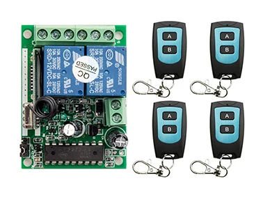 

DC 12V 2CH RF Wireless Remote Control Switch System teleswitch 1* Receivers and 4*Transmitter Fixed code Access System