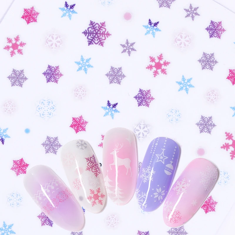 

Christmas XS Tree 3D Nail Stickers Snowflakes Elk Adhesive Transfer Stickers Manicure Decals Tips Nail Art Decoration Care