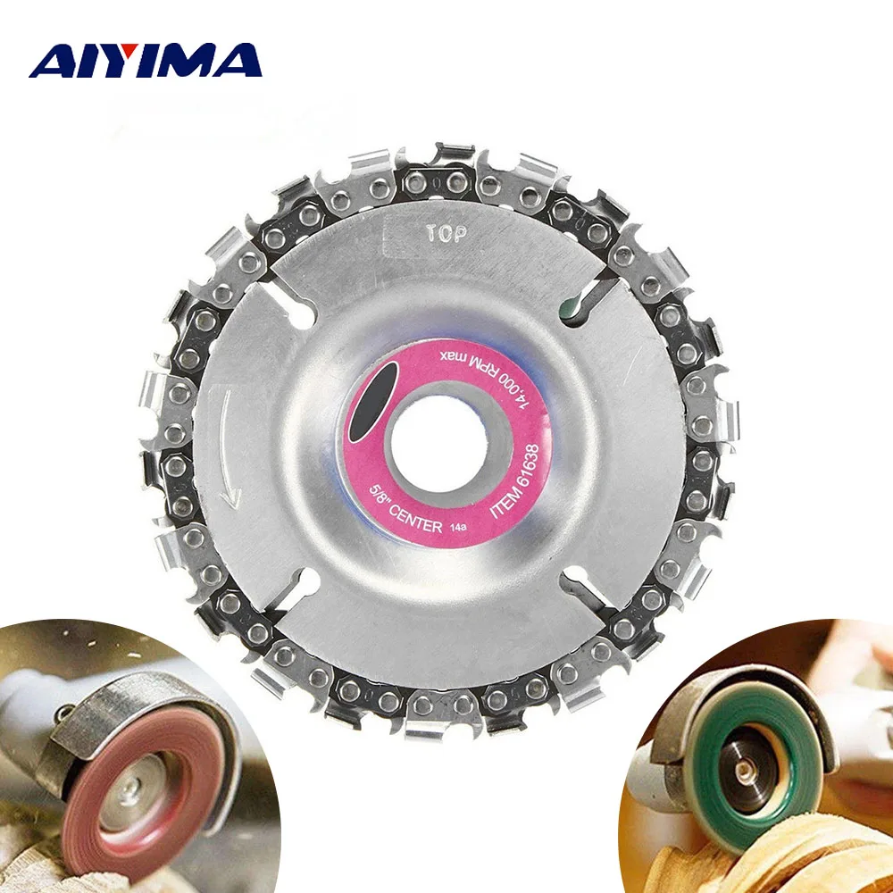 

AIYIMA Grinder Disc Wood Carving Woodworking Tools Chainsaw Chain Plate Angle Grinding For Angle 22 Tooth 4Inch Blades Kit Fits