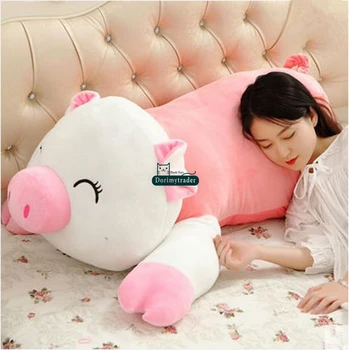 

Dorimytrader New Lovely 120cm Soft Cartoon Lying Pig Plush Pillow Doll 47'' Big Stuffed Animal Pig Kids Toy Baby Gift DY61512