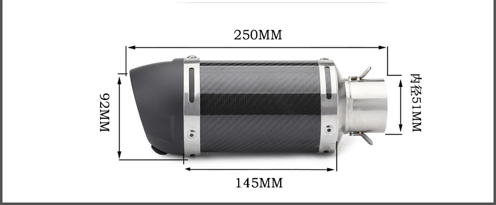 Универсальный 51 мм мотоцикл выхлопной Системы Глушитель Трубы из углеродного волокна мотоцикл глушитель Escape для Kawasaki Z1000 Z900 CBR400 R30