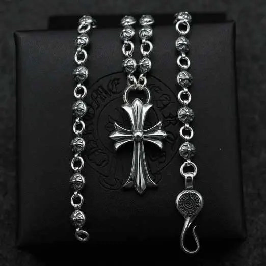 

Starfield Retro Thai Silver Cross Pendant Male Female S925 Sterling Silver Sweater Necklace Vintage Punk Style Accessories