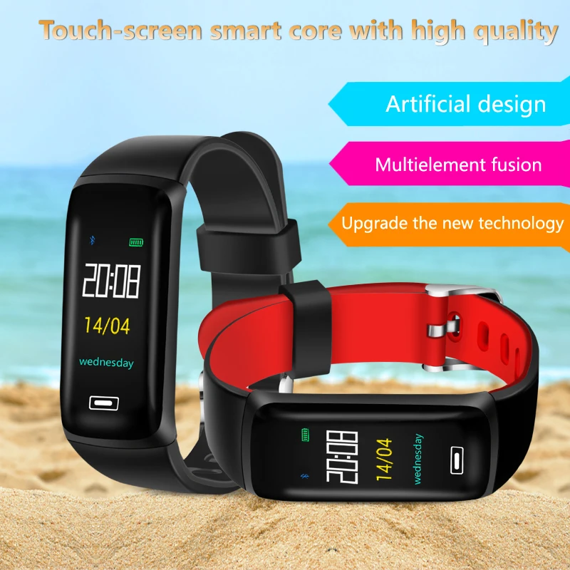 Addies Smart Wristband Fitness Running Bracelet MiBand Band 3 Big Touch Screen LED Message Heart Rate Time men watch 