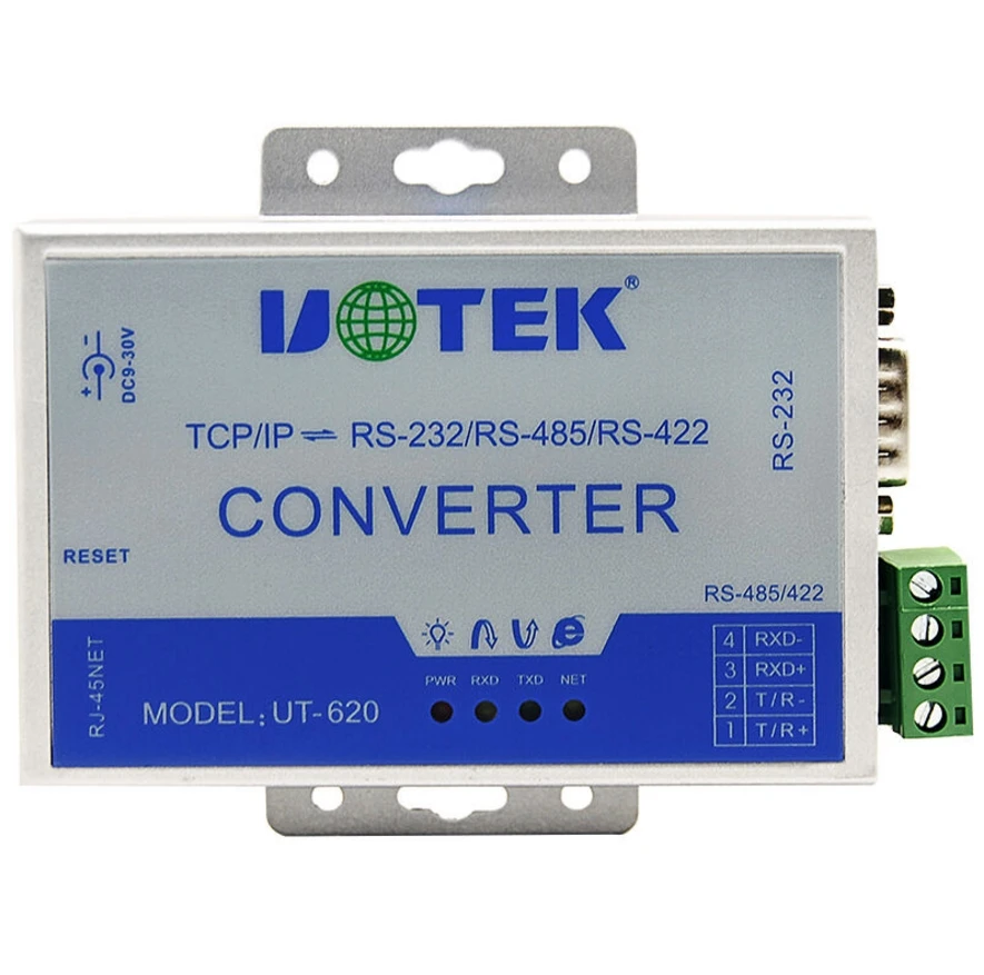 UT-620 TCP/IP to 232/422/485 serial port to network communication serial communication server RJ45 TO RS232/RS485/RS422 active UT-620 TCP/IP to 232/422/485 serial port to network communication serial communication server RJ45 TO RS232/RS485/RS422 active