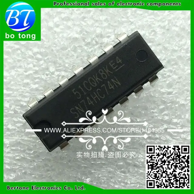 10pcs sn74hc74n dip14 sn74hc74 dip 74hc74n 74hc74 new and original sn74hc74n