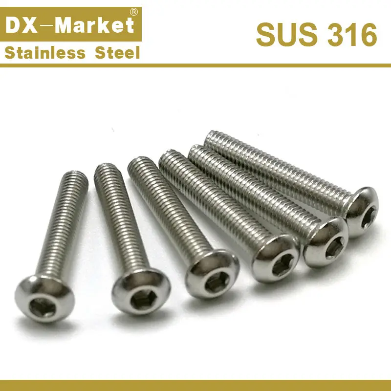 m4 button head screw , SUS316 stainless steel bolts hex socket button