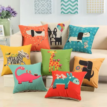 

1Pcs Dog Zebra Donkey Pattern Cotton Linen Throw Pillow Cushion Cover Home Decoration Sofa Bed Decor Decorative Pillowcase 40329