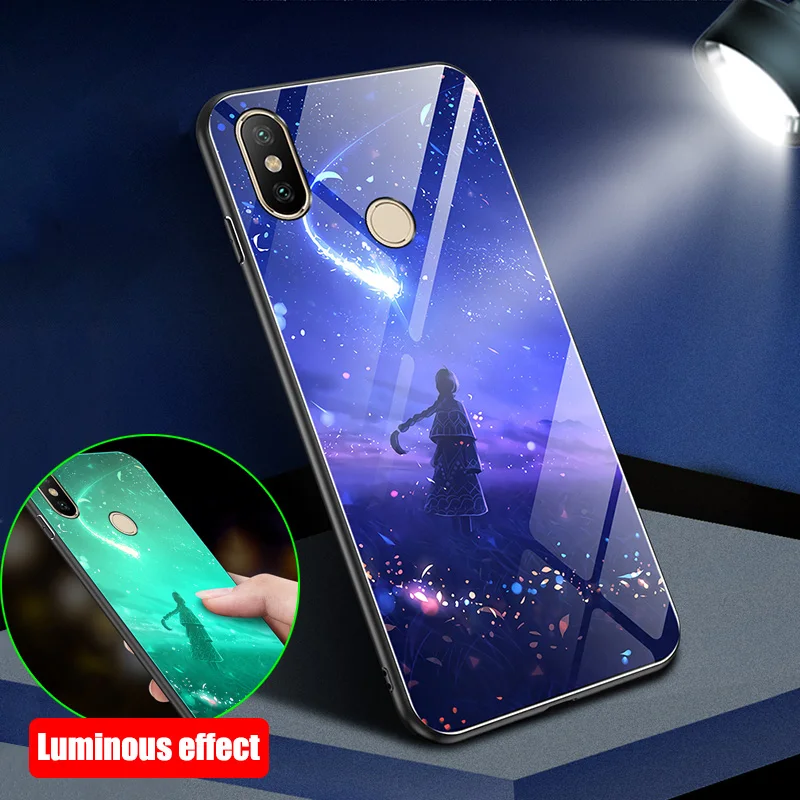 Светящийся чехол для Xiaomi Mi 8 Lite Discovery Edition 9 H из закаленного стекла с оборотнем