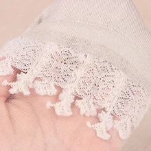 Горячая 10x пара стильных Лолиты стиль кружева жаккард Ruched край просвечивание носки для женщин