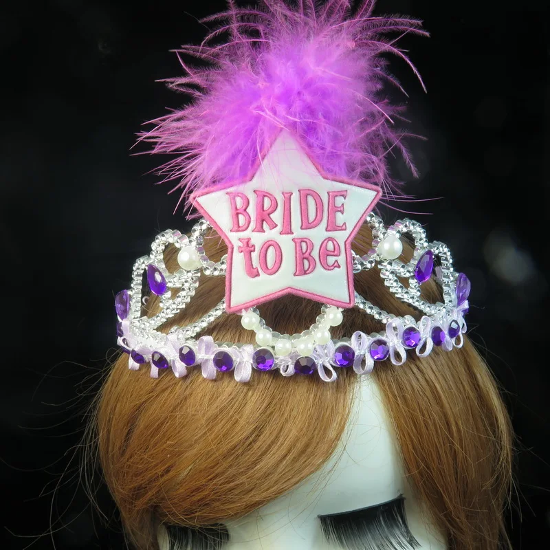 Новинка To be Bride звезды тиара девичник корона с фиолетовым камнем Свадебные украшения Свадебные Украшения для волос