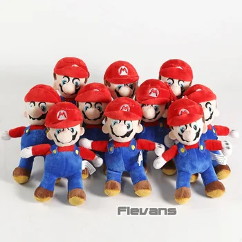 

Super Mario Bros Mario Luigi Plush Toys Soft Stuffed Dolls Pendants 10pcs/lot