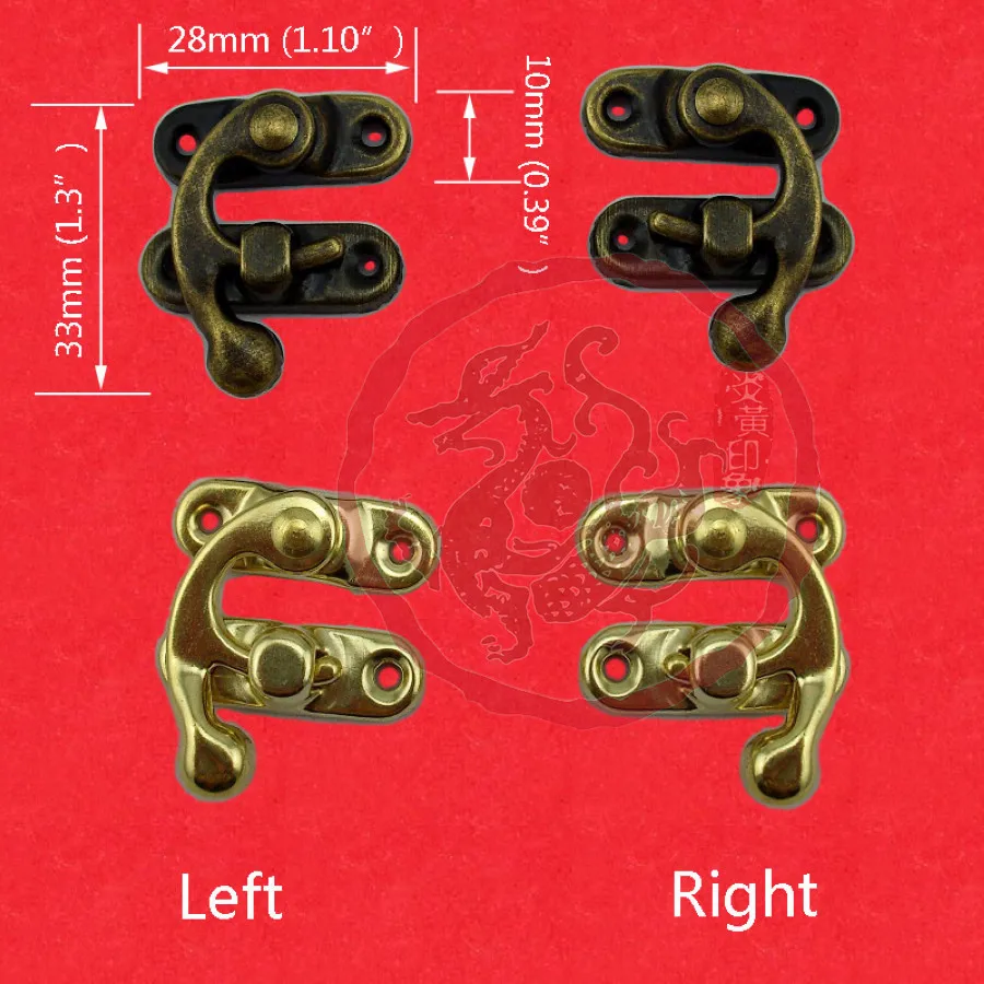 Wholesale 100pcs/lot Ancient Ox Horn Hardware Fitting lock Hasp Buckle