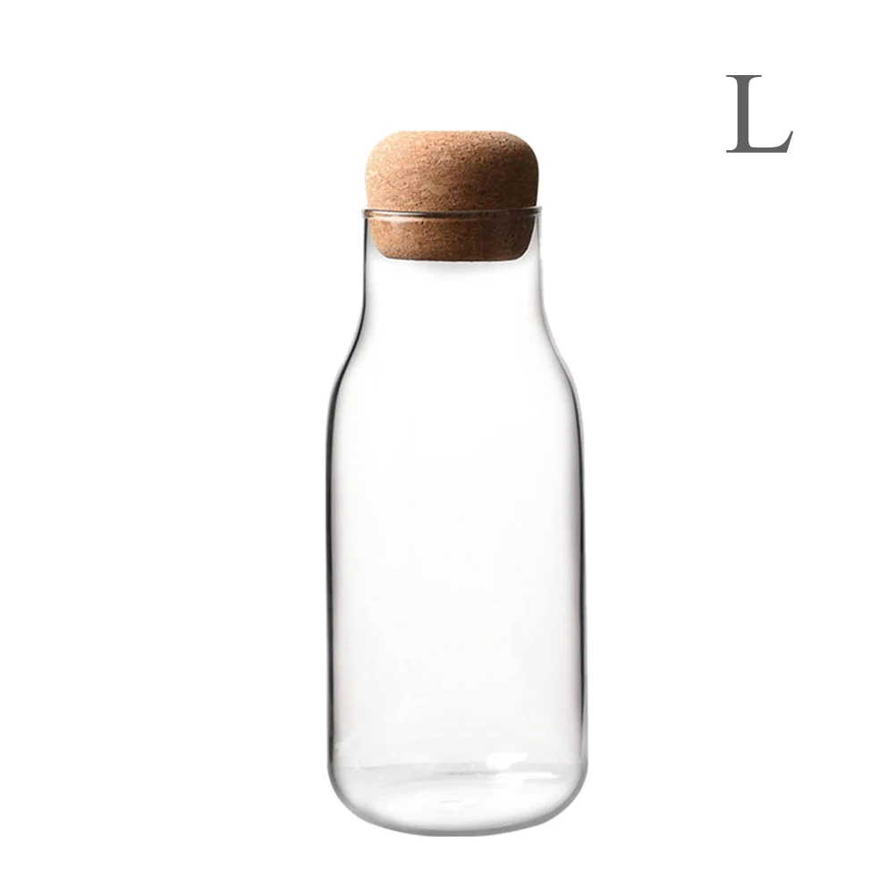 Стеклянная бутылка с пробкой термостойкие бутылка для сока, молока прозрачная коробка для хранения может герметичный Чай Кофе бак для хранения