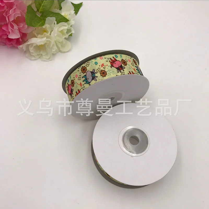

DIY Silk Bandwidth 2.5cm Digital Printing Sublimation Line Cattle Cartoon Ribbon Clothing Accessories Material Edge Belt