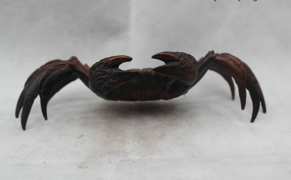 

3"Lovely China Chinese River Rock Lifelike Crab Bronze Statue Sculpture Figure