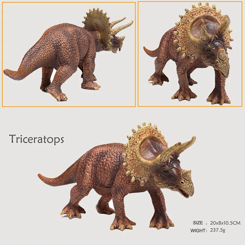 Динозавр Юрского периода Фигурки игрушки травоядные серии Трицератопс Брахиозавр мод ручная роспись мальчиков любимый - Цвет: triceratops