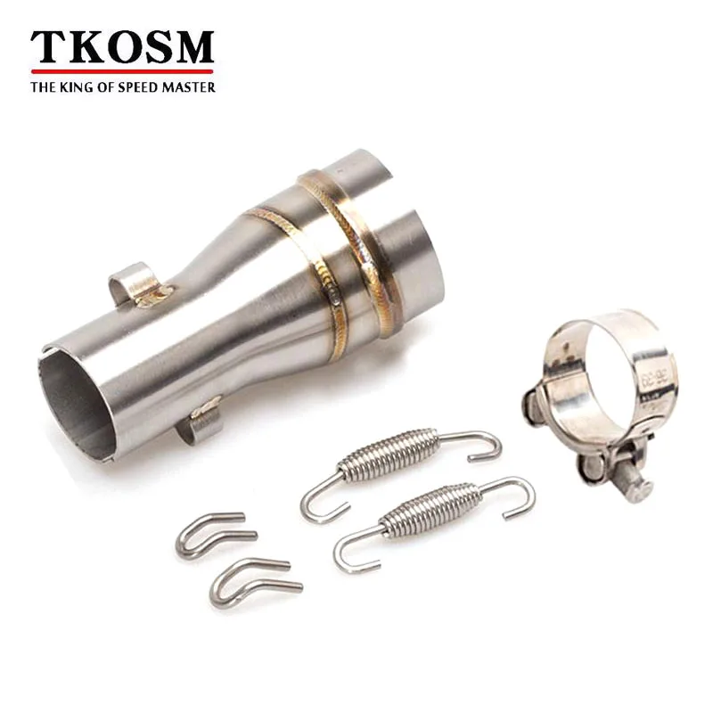 

TKOSM 51mm Motorcycle GP Exhaust Muffler Link Pipe Adapter Motorbike Middle Pipe Escape Connector