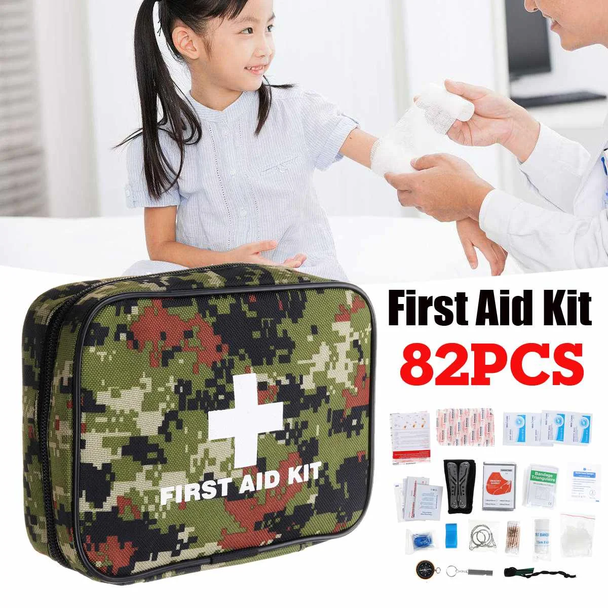 

82 PIECES IN 1 First Aid Kit For Medicines Outdoor SOS Emergency Survival Kit For Home Office Camping
