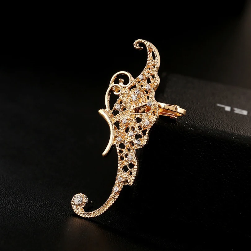 

High Quality Hollow Butterfly Ear Cuff Crystal Fashion Zinc Alloy Jewelry Women Best Friend Gift Clip Earring