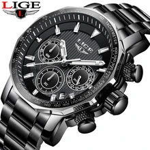 2019 New LIGE Mens Watches Top Brand Luxury Men's Waterproof Military Sports Watch Men All Steel Quartz Clock Relogio Masculino