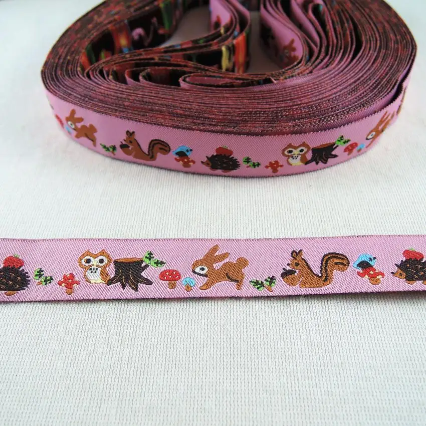 

Wholesale Cartoon Animal Style 10 yards 5/8" Polyseter Woven jacquard ribbon DIY handmade Sewing Tape dog chain accessories CX49