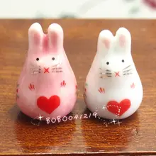 Кукольная Миниатюра 1:12 игрушка пара Porcelaine кролики розовый белый SPO036