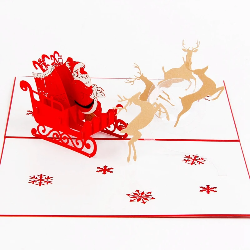  3D Pop Up Merry Christmas Gifts Cards with Envelope for Party Invitation All Occasion Customizable - 32922080758