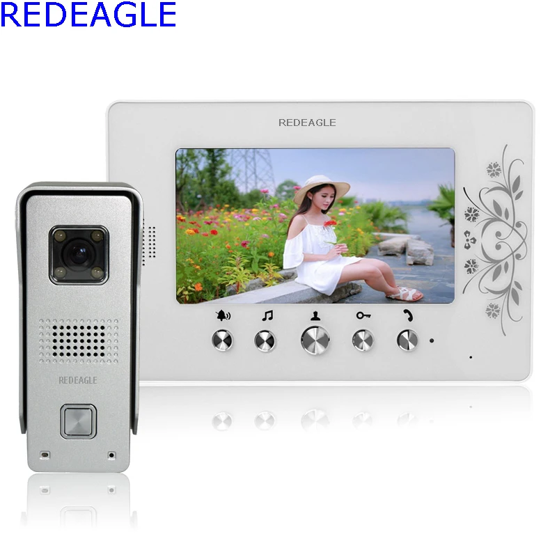 

REDEAGLE 7 inch LCD Color Video door phone Intercom System Waterproof Night Vision Bell 700TVL HD Camera Home Security