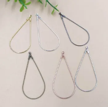 

23*45mm Teardrop Charms Earring & Pendant Findings Drop Components with Loop Multi-color Plated