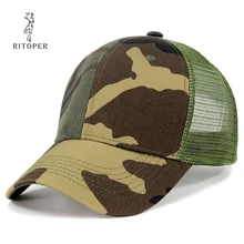 RITOPER камуфляжные дышащие бейсболки в виде листьев джунглей шапки с узорами сетчатые дышащие мужские кепки Wo мужские Регулируемые уличные тени