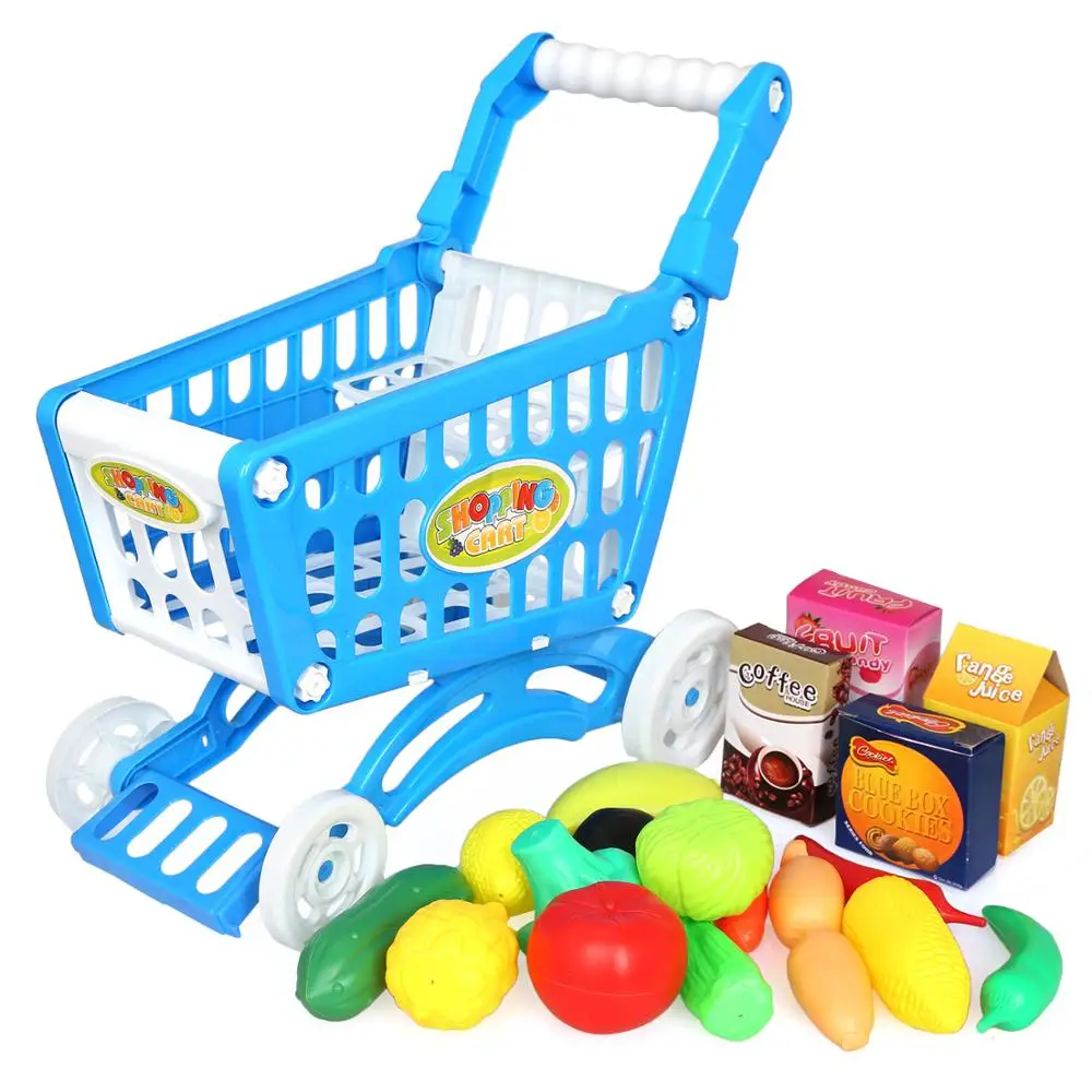 shopping trolley and play food