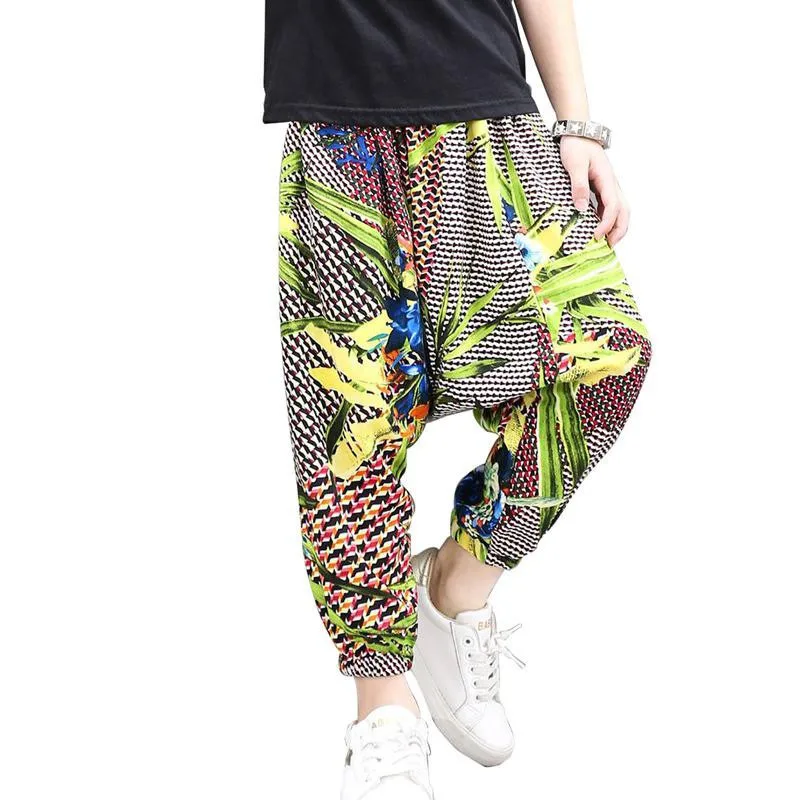 

New Summer Kids Calf-length Girls Pants Fashion Girls Leggings Print Pattern Boys Girls Harem Pants Casual Children Trousers