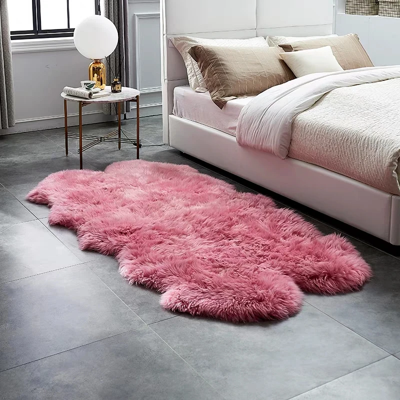 Aozun натуральный розовый цвет Овчина Коврик Quarto shaggy овечья кожа 4 P ковер для домашнего декора спальня слайд коврик, мех Гостиная Коврик