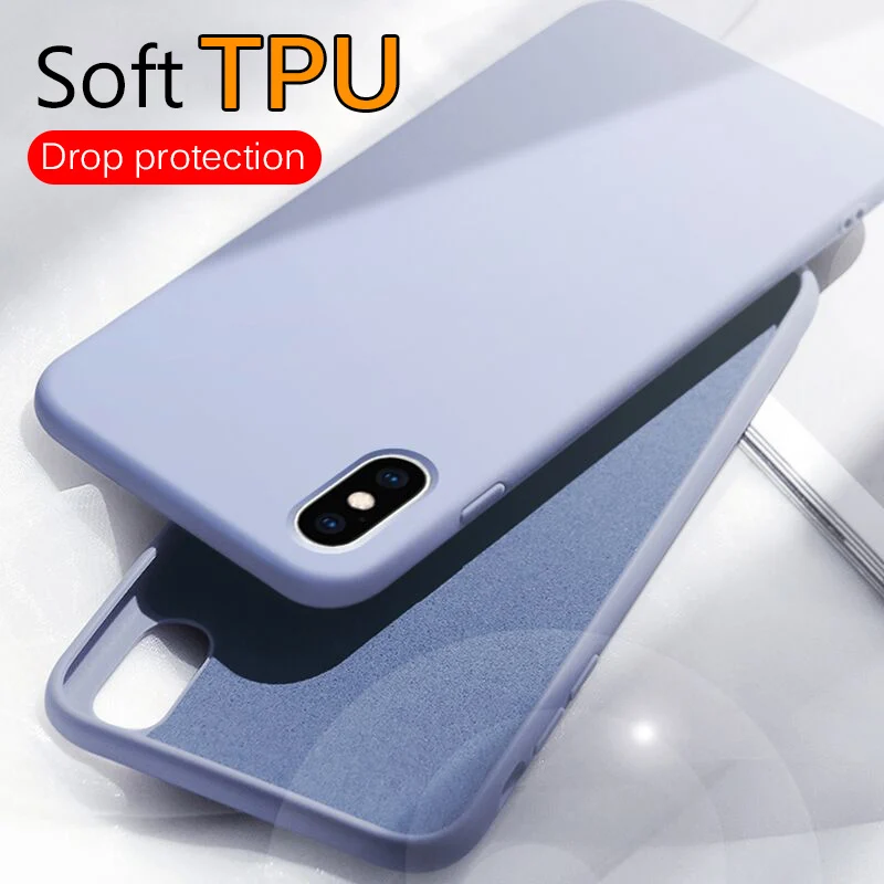 

Luxury Liquid Silicone Bumper Case On The For IPhone 8 6 6S 7 Plus Soft TPU Back Cover For IPhone X XR XS Max Shockproof Case