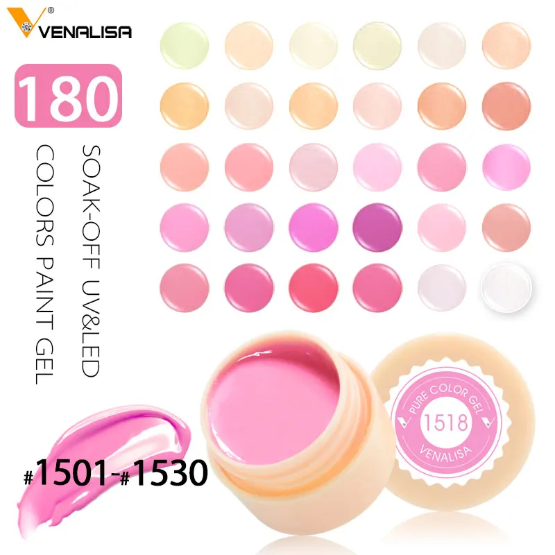 

CANNI factory supply Venalisa Nail Art Designs 2 in 1 UV/LED Soak Off 141 Colors 5ml Peel Off UV Color Gel
