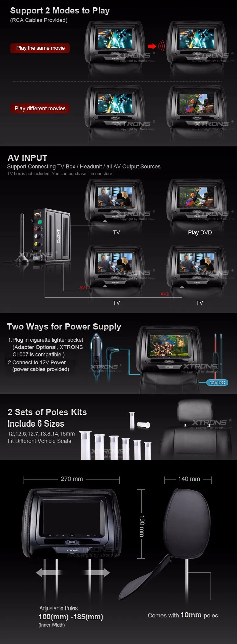 Top 2x7" Headrest Car DVD Player Support 32 & 8 Bits Game IR FM Transmitter Speaker Cover With Zipper USB SD Pillow Digital Screen 3 Top 2x7" Headrest Car DVD Player Support 32 & 8 Bits Game IR FM Transmitter Speaker Cover With Zipper USB SD Pillow Digital Screen 3