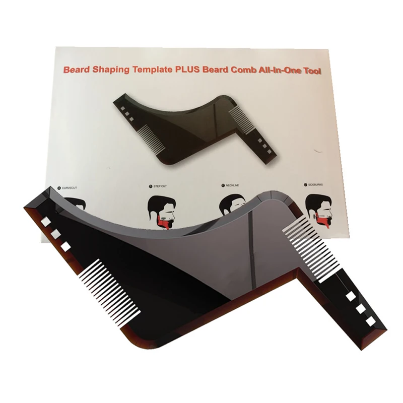 

Curved Plastic Beard Shaping Template Bathroom Men Beard Comb Styling Tool For shaving Transparent Convenient Shaving Tool WT010