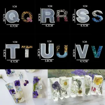 

26 Pcs/set Crystal Epoxy English Letters Alphabet Silicone Mould DIY Handmade Jewelry Creative Pendant Model UV Mold