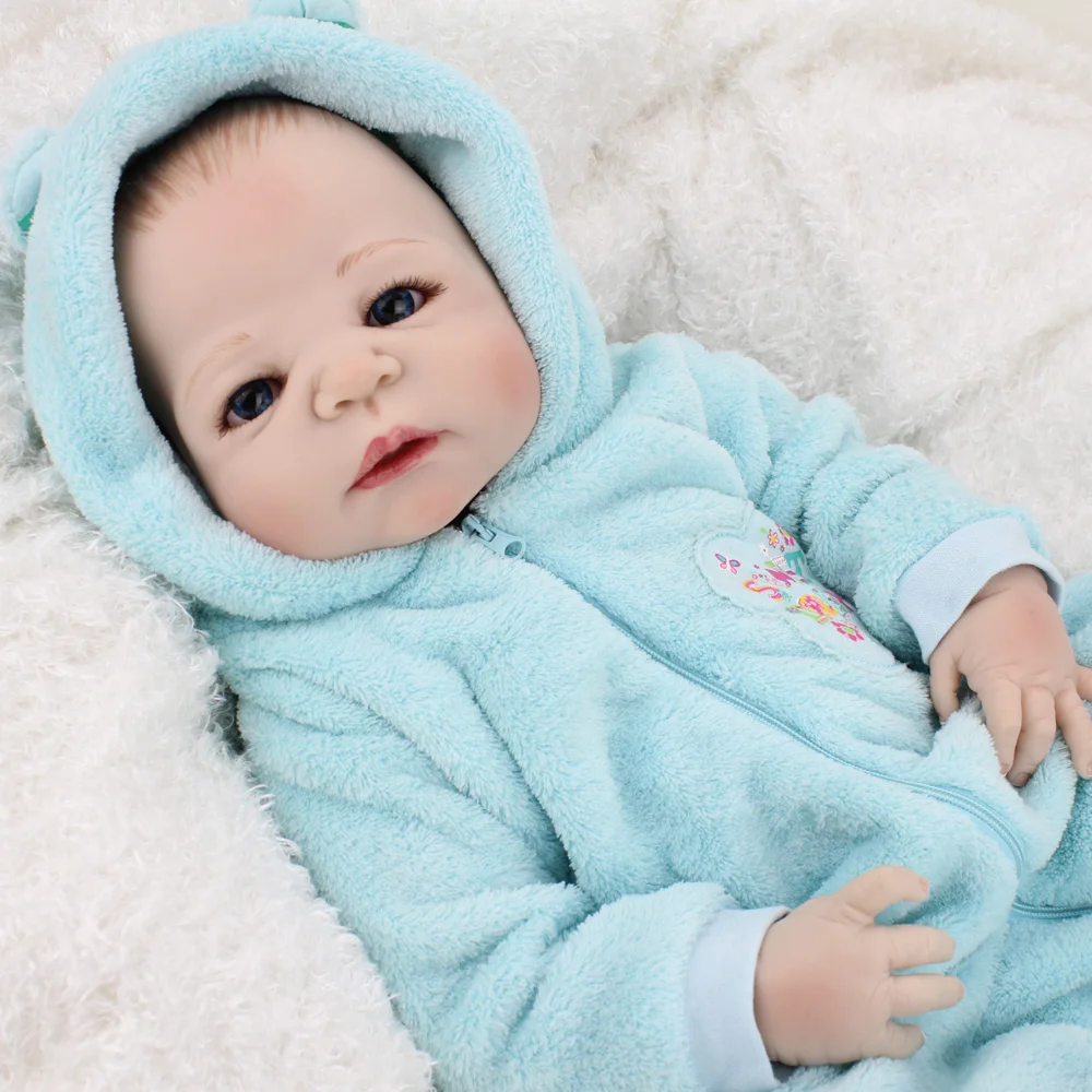 22 дюймов Reborn Baby Doll 55 см мальчик синий полностью виниловый силиконовый ручной работы коллекция ручной работы подарок на день рождения Детские игрушки для ванной