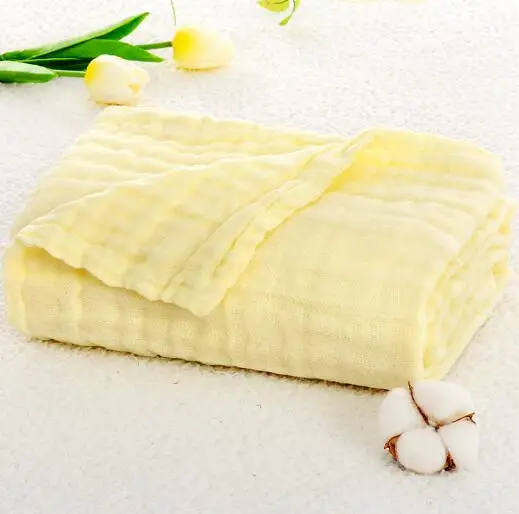 Yellow Мягкое хлопковое банное полотенце для новорожденных, Детское покрывало для сна, детские полотенца 110x110 см - Цвет: Yellow