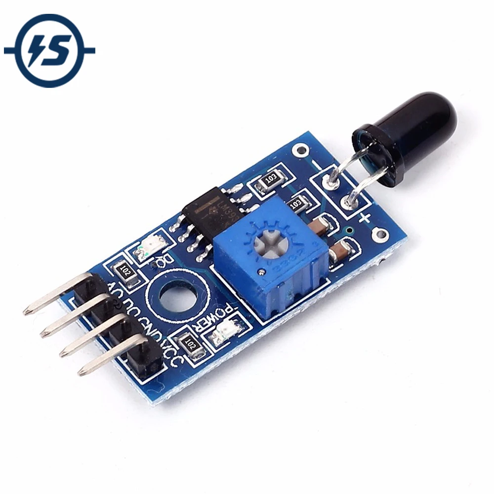 

5pcs/lot LM393 4 Pin IR Flame Detection Sensor Module Fire Detector Infrared Receiver Module for Arduino Diy Kit