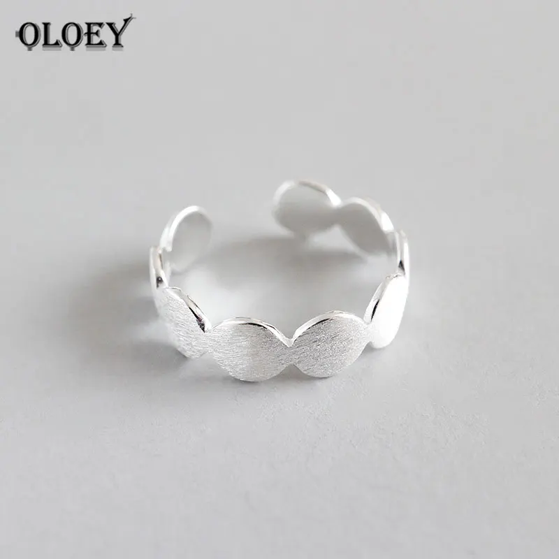 

OLOEY 100% Real 925 Sterling Silver Adjustable Ring for Women Stackable Circle Lady Finger Joint Rings Fine Jewelry Gift YMR600