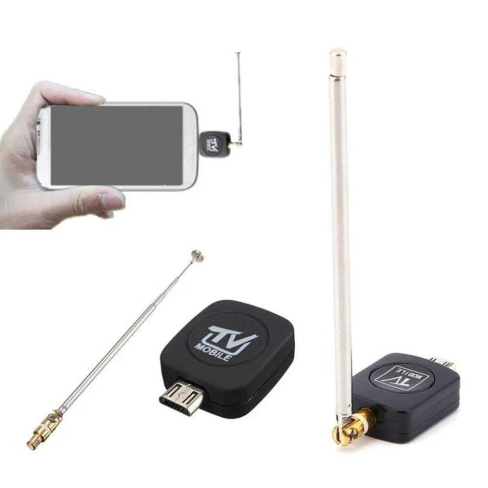Микро USB мини DVB-T HD ТВ-тюнер цифровой спутниковый ключ приемник+ антенна для Android 4,1-4,4 телефон мобильный ТВ-тюнер