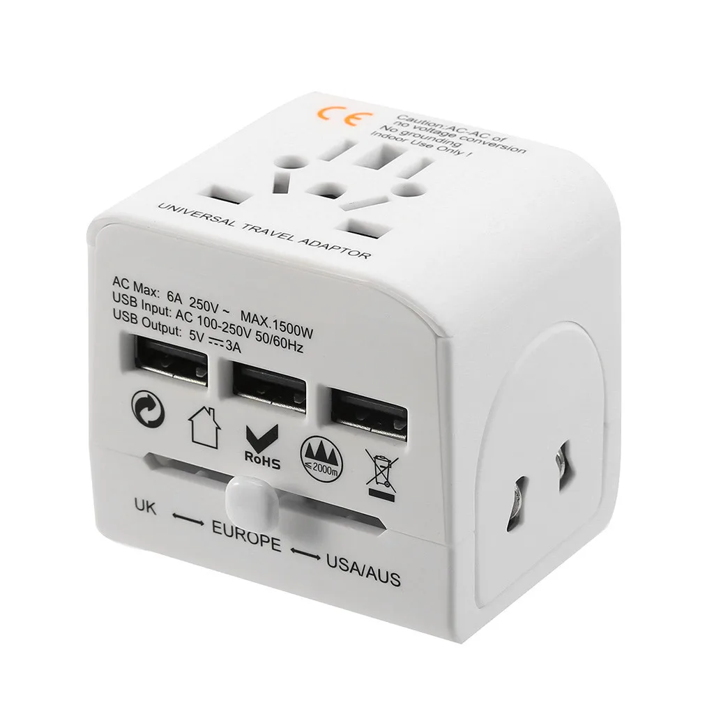 3 USB зарядное устройство со штекером питание от универсального адаптера путешествия Великобритании США ЕС AU адаптер настенные вилки электроприборов Розетки конвертер 56