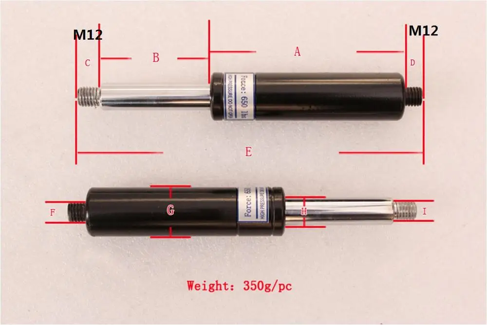 750LBS Force Авто пневматическая пружинная Опора демпфер газовая стойка ударная пружинная подъемная штанга 1,9" Prop автомобильные газовые пружины - Цвет: M12