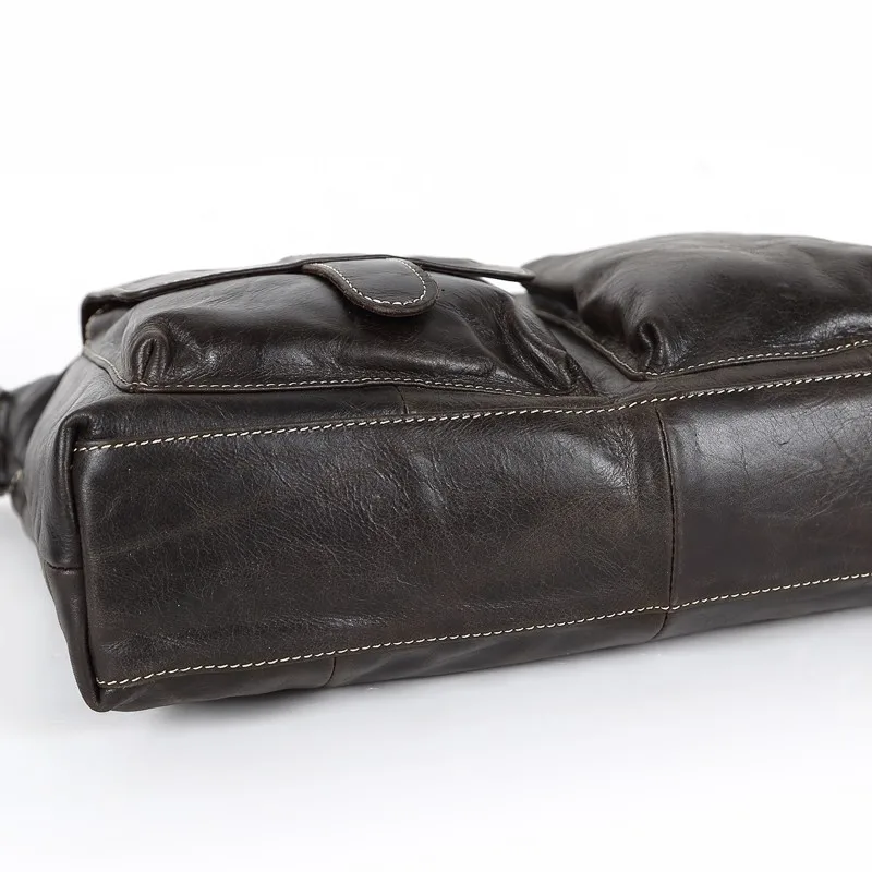 Акция, кофейная Мужская сумка из натуральной кожи, Винтажный Мужской портфель, сумка через плечо, мужские сумки-мессенджеры M260